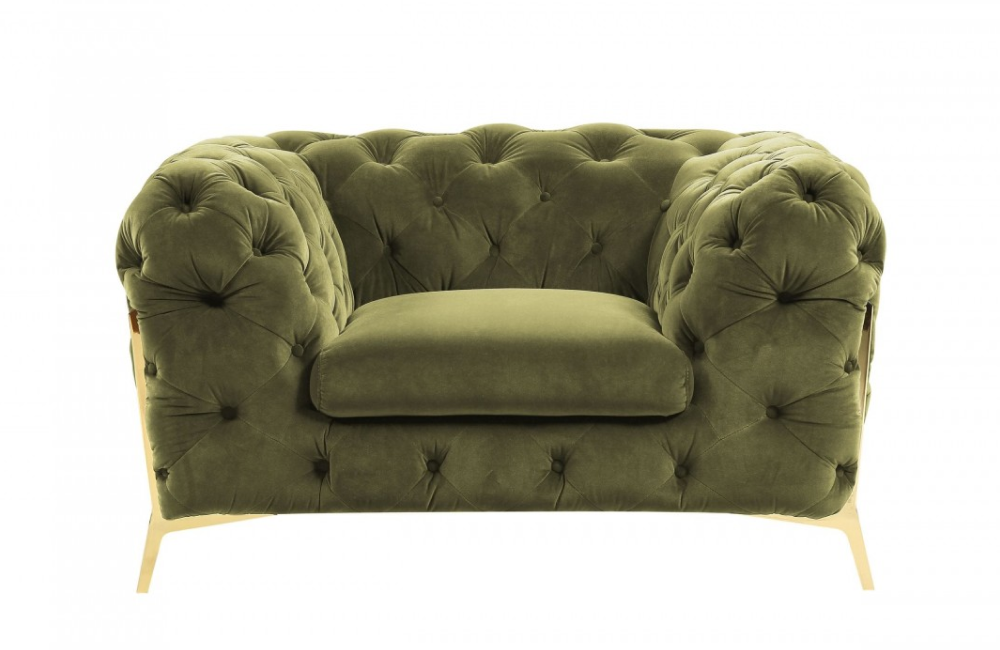 Santa Ana - Transitional Green Fabric Chair