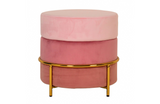 Westie - Modern Pink & Gold Fabric Ottoman