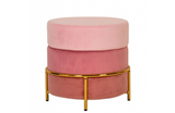 Westie - Modern Pink & Gold Fabric Ottoman