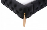 Lewisville - Modern Black Velvet & Rosegold Bed