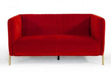 Kirsten - Modern Red & Orange Dual-tone Velvet Sofa