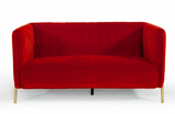 Kirsten - Modern Red & Orange Dual-tone Velvet Sofa