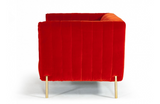 Kirsten - Modern Red & Orange Dual-tone Velvet Sofa