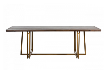 Pompano - Mid-century Acacia & Brass Dining Table