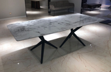 Stamford - Modern White Ceramic & Smoked Ash Dining Table