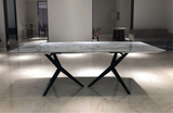 Stamford - Modern White Ceramic & Smoked Ash Dining Table