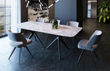 Stamford - Modern White Ceramic & Smoked Ash Dining Table