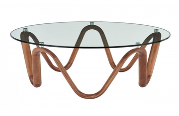 Louisville - Modern Glass & Walnut Coffee Table