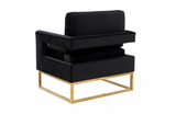 Erica - Modern Black Velvet & Gold Accent Chair