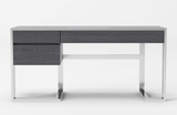Flint - Modern Elm Grey & Stainless Steel Desk