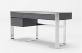 Flint - Modern Elm Grey & Stainless Steel Desk