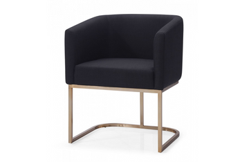 Yonkers - Modern Black & Antique Brass Dining Chair