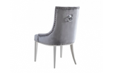 Dayton - Contemporary Grey Velvet & Stainless Steel Dining Chair (Set of 2)