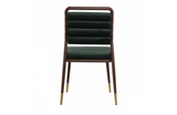 Birk - Modern Dark Green & Walnut Steel Dining Chair