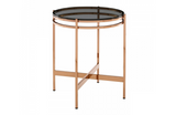 Bloss - Modern Smoked Glass & Rosegold End Table