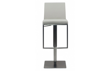 Fullerton - Modern Light Grey & Brushed Stainless Steel Bar Stool