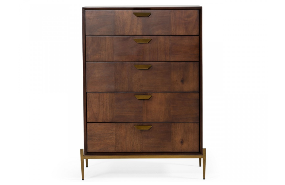 Salinas - Modern Acacia & Brass Dresser