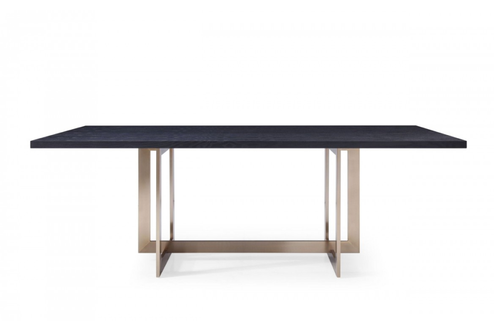 Palm - Modern Black Ash & Brass Dining Table