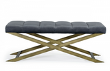 St. Paul - Contemporary Dark Grey & Antique Brass Bench