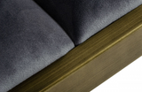 Naperville - Contemporary Grey Velvet & Antique Brass Bench