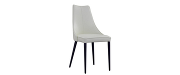 Venezia Leather Dining Chair in White (set of 2)