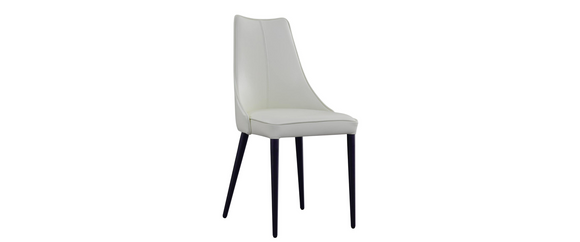 Venezia Leather Dining Chair in White (set of 2)