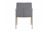 Sabrina - Contemporary Grey & Antique Brass Arm Dining Chair