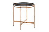 Bloss - Modern Smoked Glass & Rosegold Small End Table