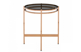 Bloss - Modern Smoked Glass & Rosegold Small End Table