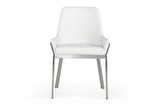 Grove - Modern White & Brushed Stainless Steel Dining Chair