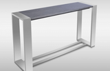 Flint - Modern Grey Elm & Stainless Steel Console Table