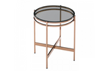 Bloss - Modern Smoked Glass & Rosegold Small End Table