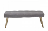 Cary - Contemporary Grey & Antique Brass Bench