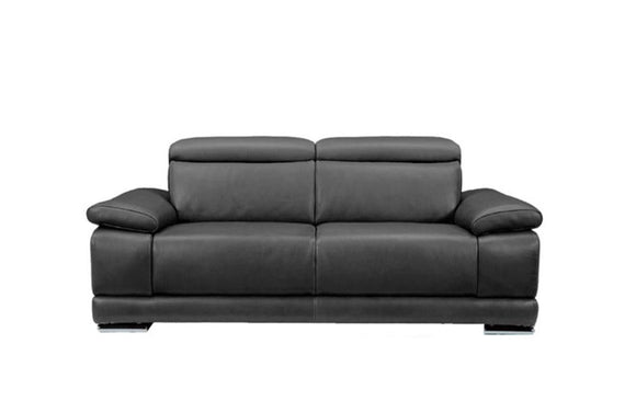 Grace Modern Gray Leather Reclining Sofa