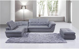 397 Gray Italian Leather  Sectional Sofa