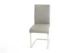 Havel Gray Leather Modern Dining Chair (set of 2)
