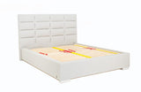 Helga White Upholstered Bed with  Storage by Nordholtz