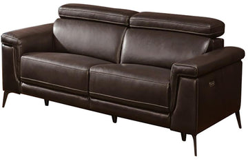 Everly Brown Premium Leather Loveseat