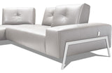 Callum Light Grey Leather Sectional Sofa