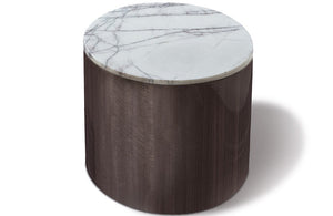 Infinity Round end table with marble top