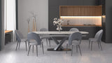 Fondi Ceramic Table with two extensions with Modena chairs