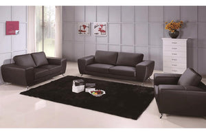 Torri Black Leather Sofa Loveseat and Chair