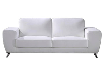 Torri White Leather Sofa