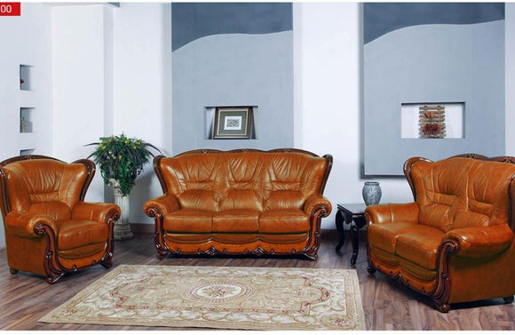 Gabriela Traditional Leather Sofa Set