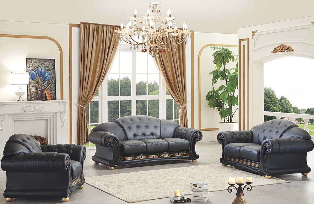 Apolo Black Living Room Set