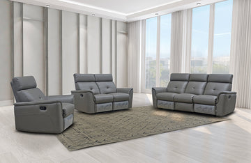 Madera Dark Grey w/Manual Recliner Chair