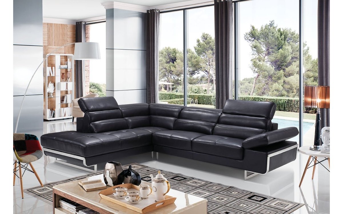 JERSEY LEATHER SECTIONAL SOFA