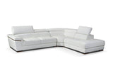2383 White Leather Sectional Sofa