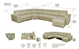 8312 Beige Leather Sectional w/ Sliding Seats