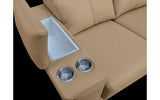 8312 Beige Leather Sectional w/ Sliding Seats